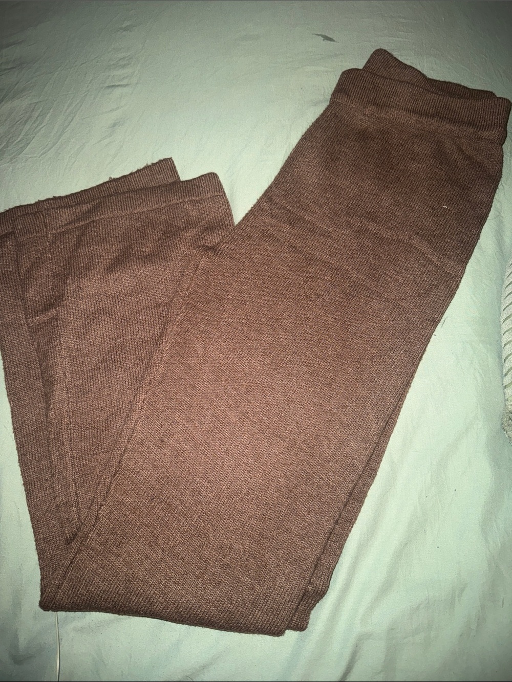 Woman’s Brown Knit Wide Leg Pants
